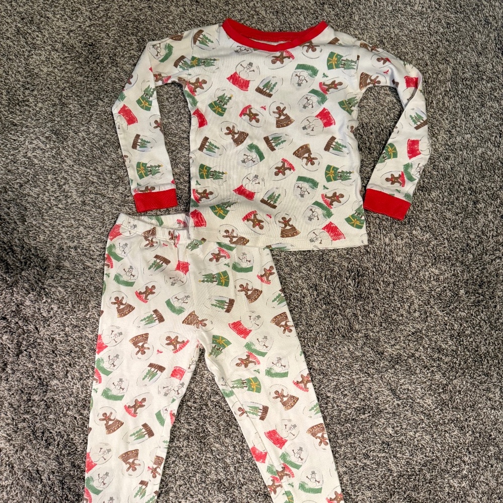 Burt's Bees Organic Two-Piece Pajamas Winter Globes- Size 4T